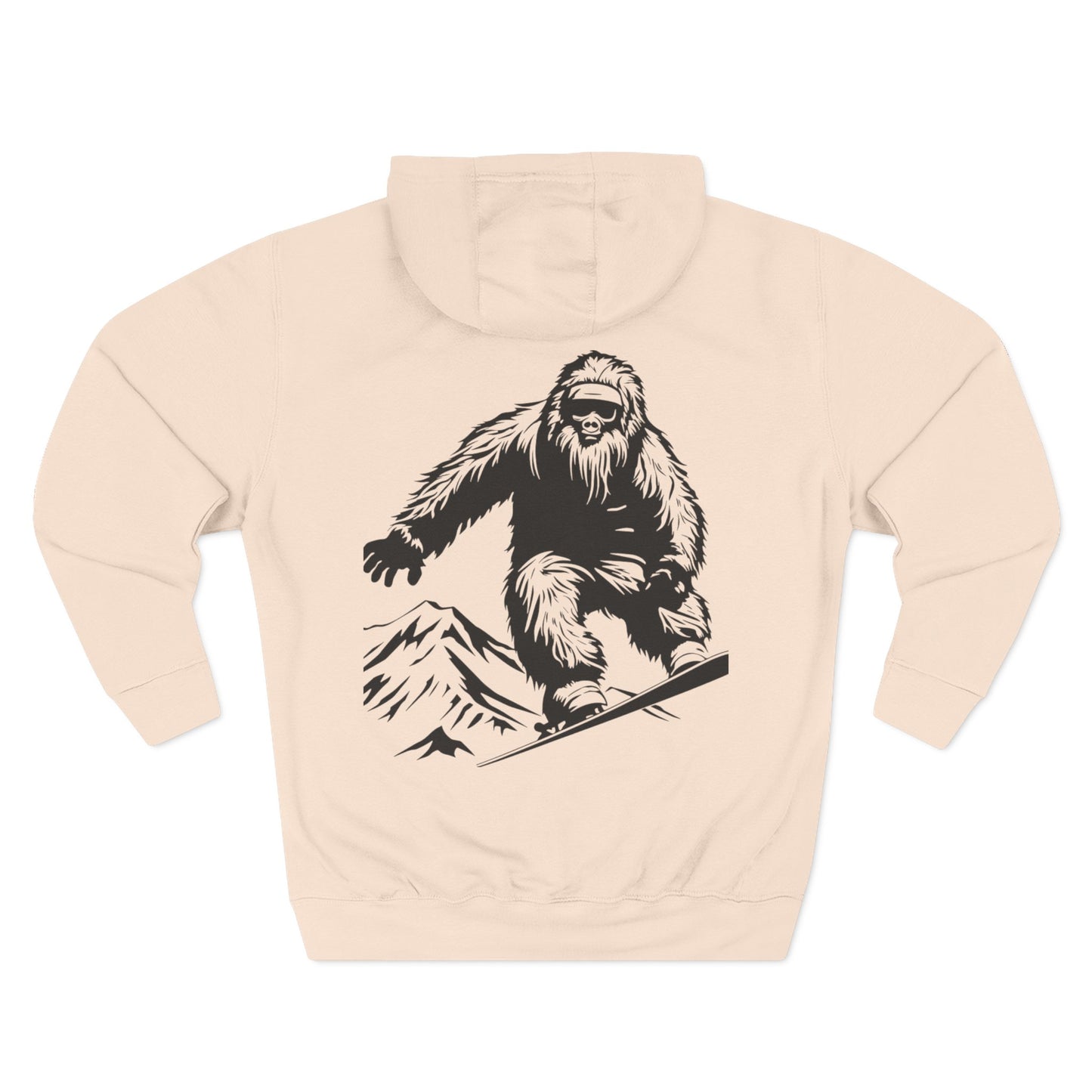 Sasquatch Snowboarder Hoodie - Cozy Three-Panel Fleece for Adventure Lovers