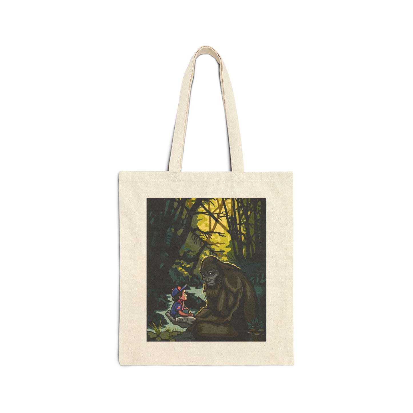 Canvas Tote Bag Lost and Found with Bigfoot