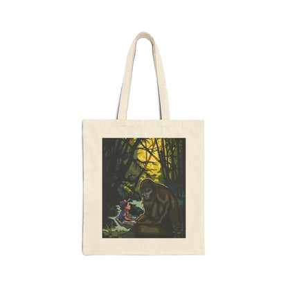 Canvas Tote Bag Lost and Found with Bigfoot
